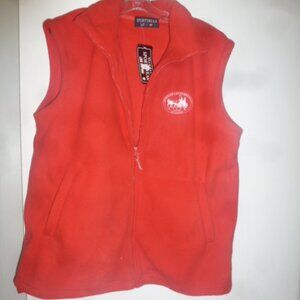 Sportswear Men's Fleece Red Vest Zip Up with Pockets Size S